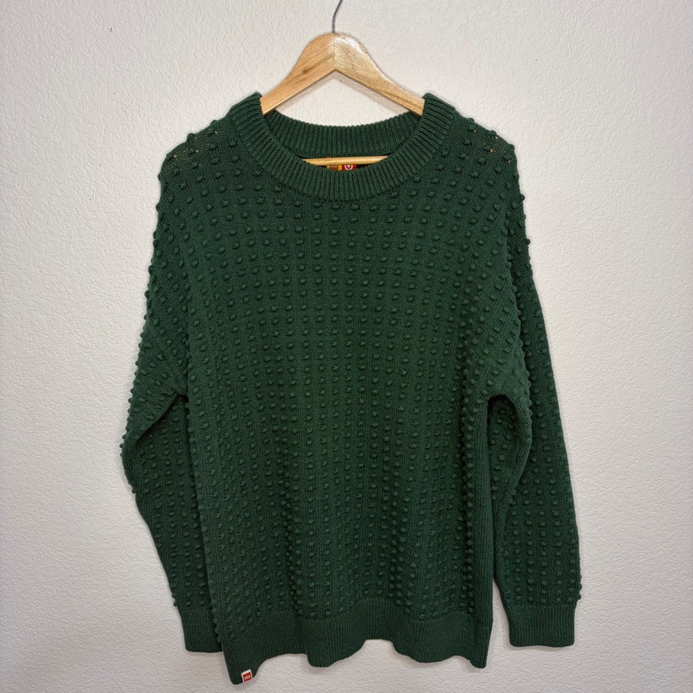 Lego x Target Forest Green Popcorn Knit Bobble Sweater Mens Large Crewneck - Picture 2 of 7